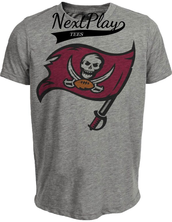 Tampa Bay Buccaneers Retro Football Flag 1995 Artwork Heather Gray Sublimated T-Shirt