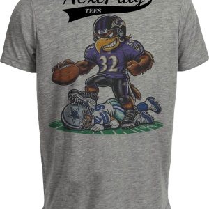 Baltimore Ravens vs. Dallas Cowboys Exclusive Retro Rivalries Football Artwork Heather Gray Sublimated T-Shirt