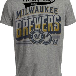 Milwaukee Brewers Exclusive Retro Baseball Team Artwork Heather Gray Sublimated T-Shirt