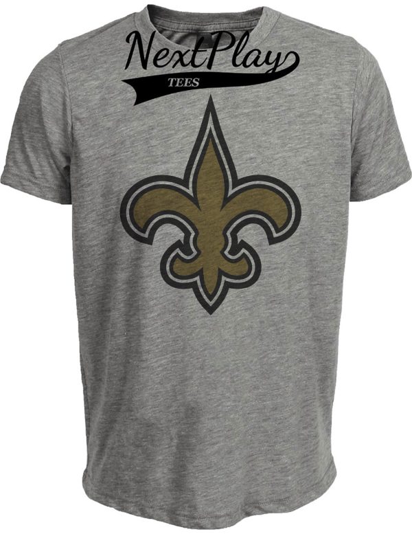 New Orleans Saints Retro Football 1992 Artwork Heather Gray Sublimated T-Shirt