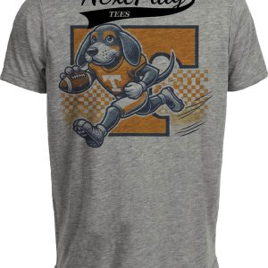 Tennessee Volunteers Exclusive Retro Football TD Run Artwork Heather Gray Sublimated T-Shirt