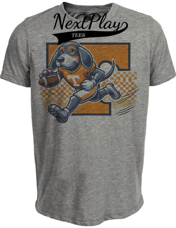 Tennessee Volunteers Exclusive Retro Football TD Run Artwork Heather Gray Sublimated T-Shirt