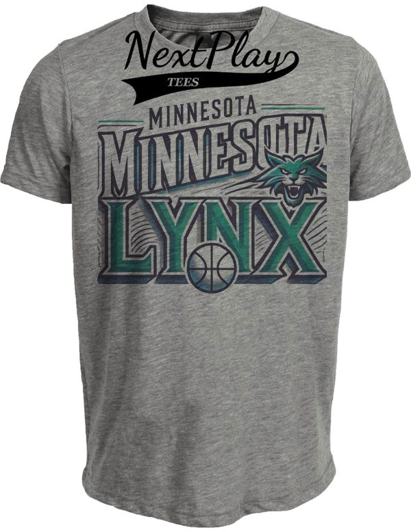Minnesota Lynx Exclusive Retro Basketball Playoff Artwork Heather Gray Sublimated T-Shirt