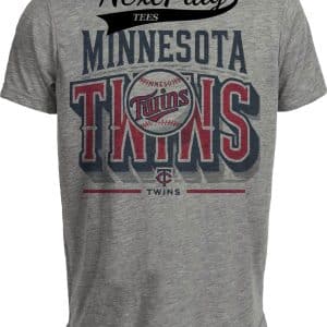 Minnesota Twins Exclusive Retro Baseball Team Artwork Heather Gray Sublimated T-Shirt