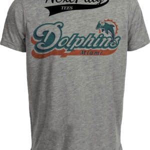 Miami Dolphins Retro Football 1999 Artwork Heather Gray Sublimated T-Shirt