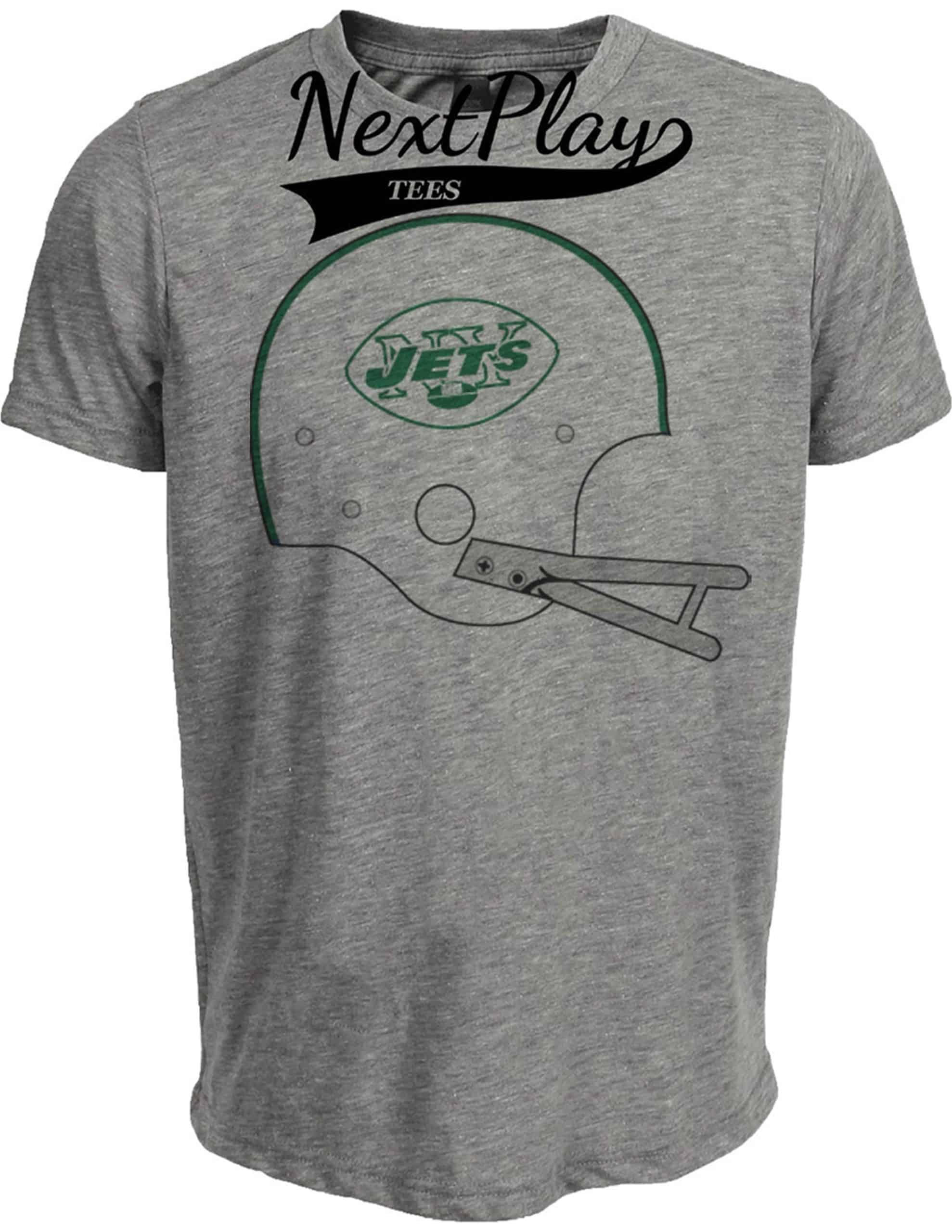 New York Jets Retro Football Helmet 1964 Artwork Heather Gray Sublimated T-Shirt