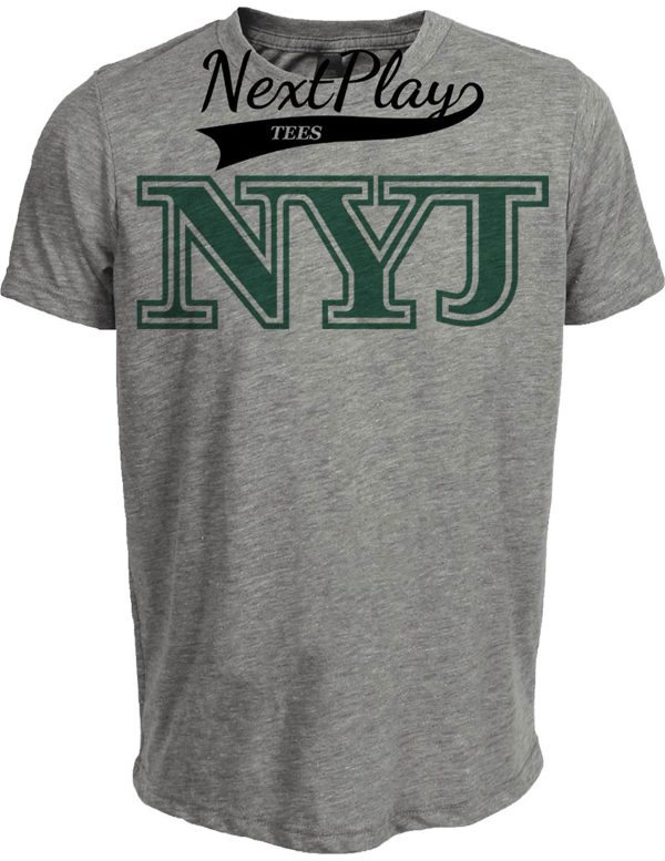New York Jets Retro Football 1996 Artwork Heather Gray Sublimated T-Shirt