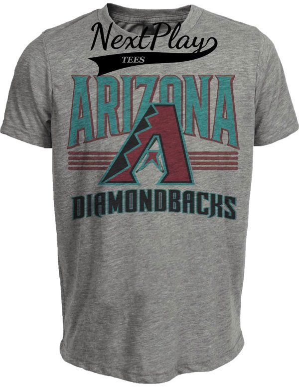 Arizona Diamondbacks Exclusive Retro Baseball Team Artwork Heather Gray Sublimated T-Shirt