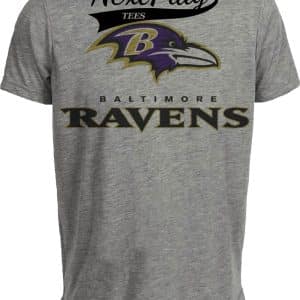 Baltimore Ravens Retro Football 2001 Artwork Heather Gray Sublimated T-Shirt