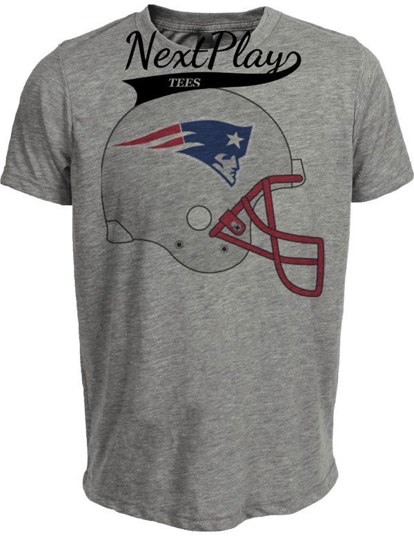 New England Patriots Retro Football Helmet 1993 Artwork Heather Gray Sublimated T-Shirt