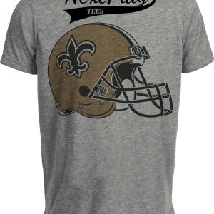 New Orleans Saints Retro Football Helmet 1976 Artwork Heather Gray Sublimated T-Shirt