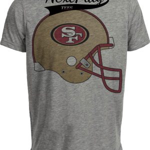 San Francisco 49ers Retro Football Helmet 1996 Artwork Heather Gray Sublimated T-Shirt
