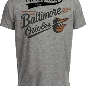 Baltimore Orioles Exclusive Retro Baseball Script Team Artwork Heather Gray Sublimated T-Shirt