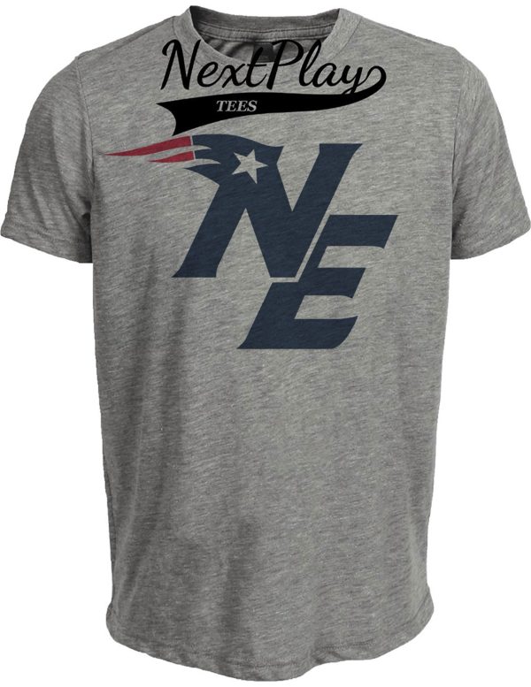New England Patriots Retro Football 1995 Artwork Heather Gray Sublimated T-Shirt