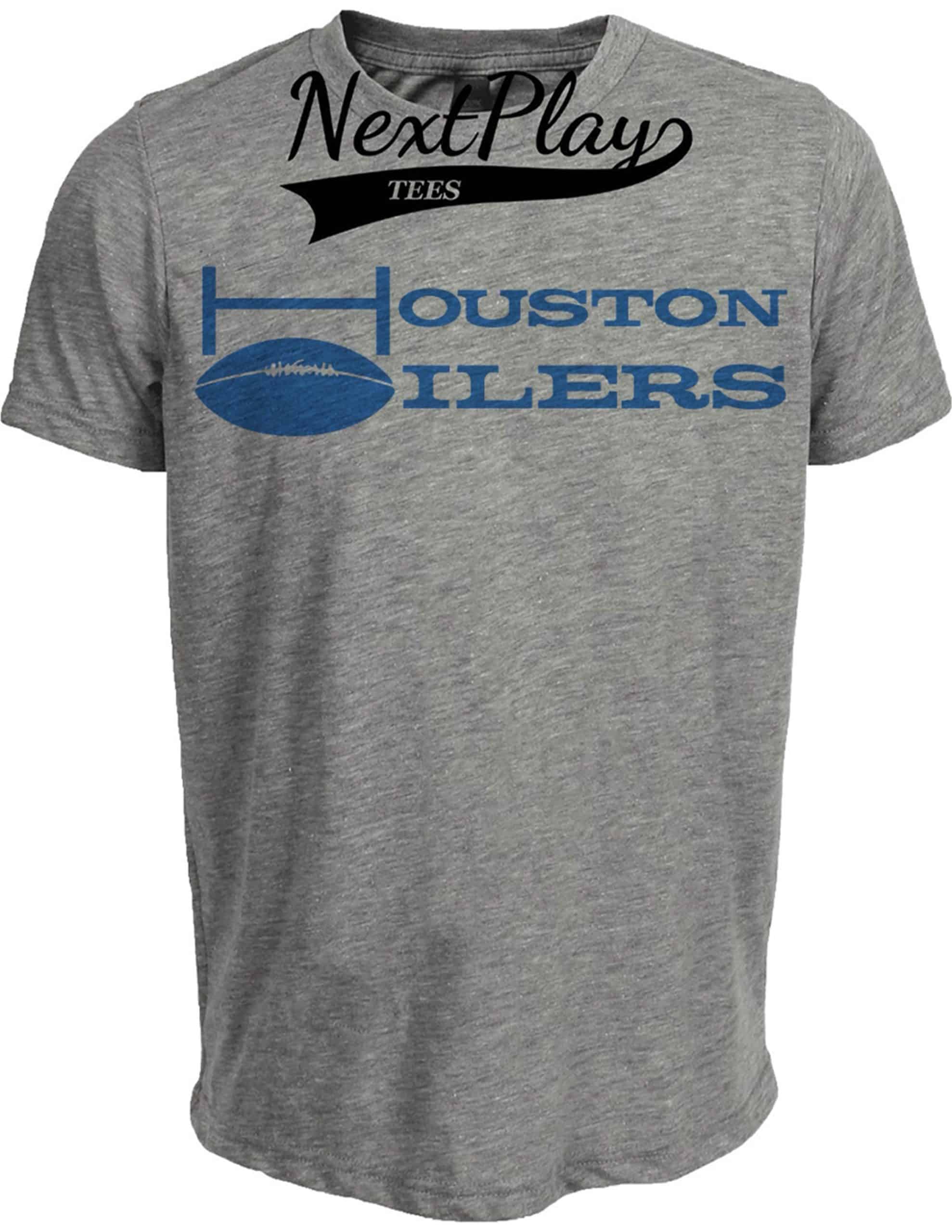 Houston Oilers Retro Football 1960 Artwork Heather Gray Sublimated T-Shirt