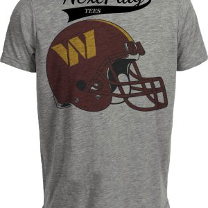 Washington Commanders Retro Football Helmet Artwork Heather Gray Sublimated T-Shirt