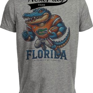 Florida Gators Exclusive Retro Football Artwork Heather Gray Sublimated T-Shirt