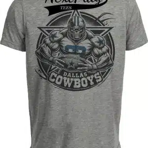 Dallas Cowboys Exclusive Retro Football Intimidating Artwork Heather Gray Sublimated T-Shirt