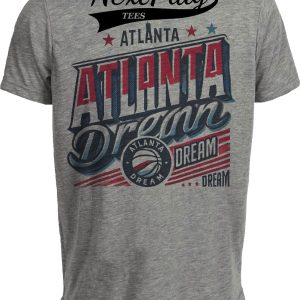 Atlanta Dream Exclusive Retro Basketball Playoff Artwork Heather Gray Sublimated T-Shirt