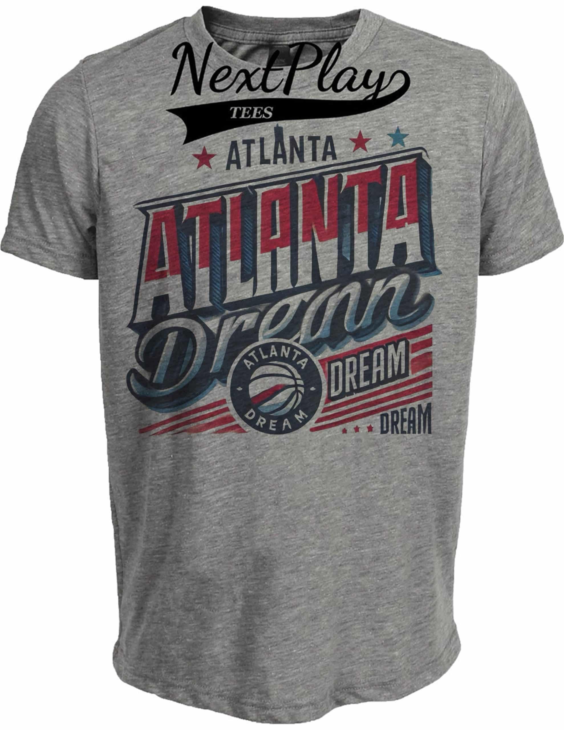 Atlanta Dream Exclusive Retro Basketball Playoff Artwork Heather Gray Sublimated T-Shirt