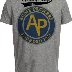 Green Bay Packers Acme Retro Football Circle 1921 Artwork Heather Gray Sublimated T-Shirt