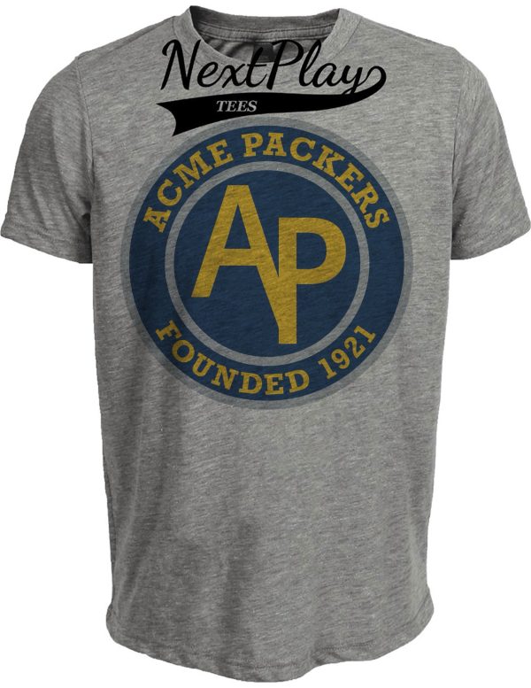 Green Bay Packers Acme Retro Football Circle 1921 Artwork Heather Gray Sublimated T-Shirt