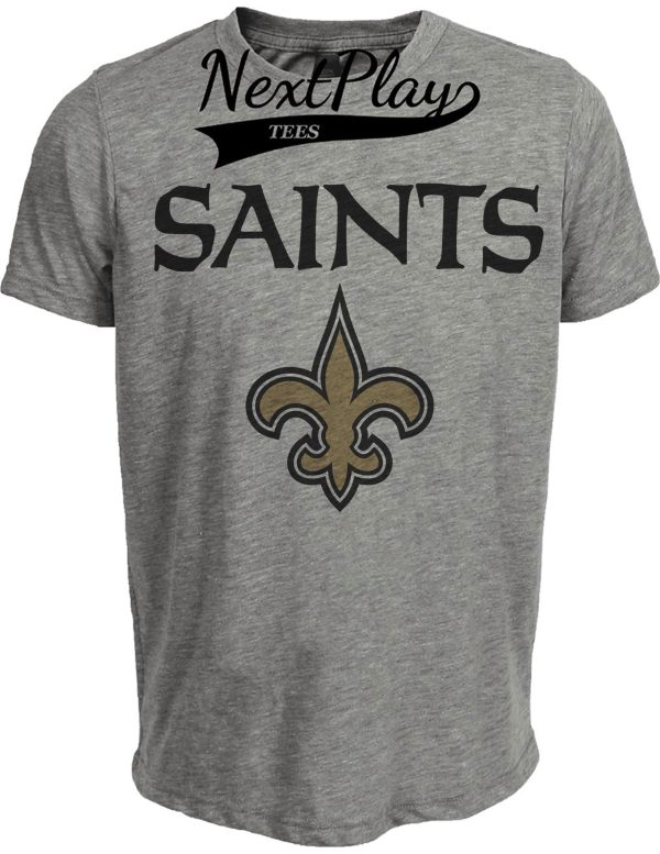 New Orleans Saints Retro Football 1988 Artwork Heather Gray Sublimated T-Shirt