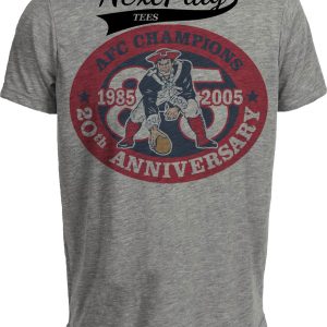 New England Patriots Retro Football AFC Championship Artwork Heather Gray Sublimated T-Shirt