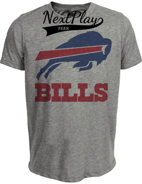 Buffalo Bills Retro Football 1974 Artwork Heather Gray Sublimated T-Shirt