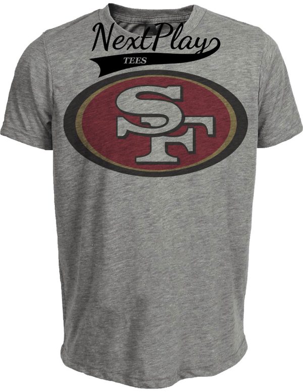 San Francisco 49ers Retro Football 1996 Artwork Heather Gray Sublimated T-Shirt