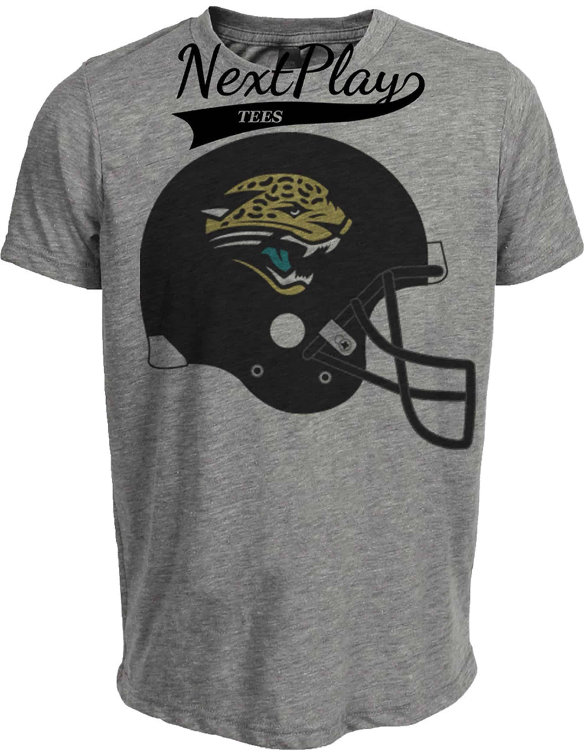 Jacksonville Jaguars Retro Football Helmet 1995 Artwork Heather Gray Sublimated T-Shirt