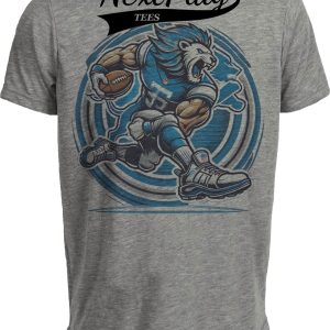 Detroit Lions Exclusive Retro Football Circle Artwork Heather Gray Sublimated T-Shirt