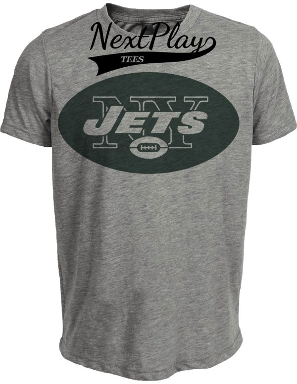 New York Jets Retro Football 1995 Artwork Heather Gray Sublimated T-Shirt