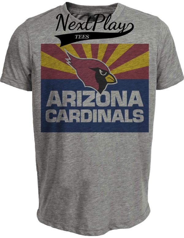Arizona Cardinals Retro Football 1992 Artwork Heather Gray Sublimated T-Shirt