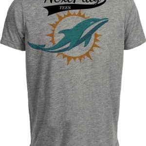 Miami Dolphins Retro Football 2005 Artwork Heather Gray Sublimated T-Shirt