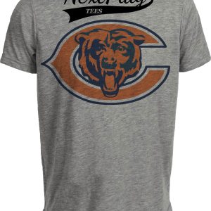 Chicago Bears Retro Football 1984 Artwork Heather Gray Sublimated T-Shirt