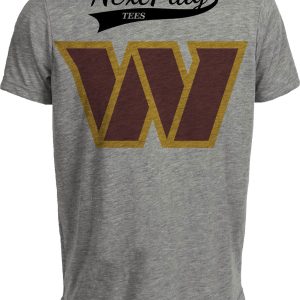 Washington Commanders Retro Football Artwork Heather Gray Sublimated T-Shirt
