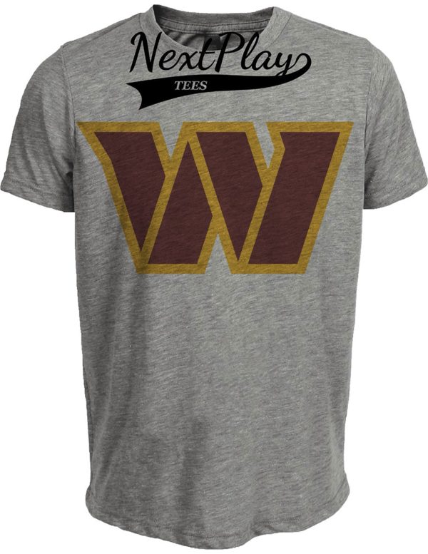 Washington Commanders Retro Football Artwork Heather Gray Sublimated T-Shirt