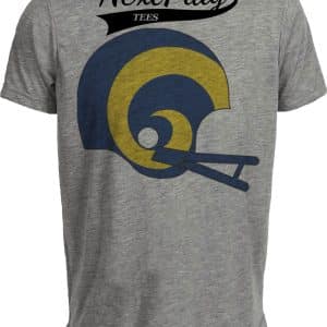 Los Angeles Rams Retro Football Helmet 1982 Artwork Heather Gray Sublimated T-Shirt