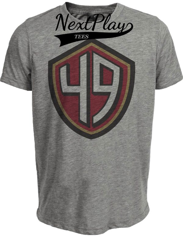 San Francisco 49ers Retro Football 1998 Artwork Heather Gray Sublimated T-Shirt