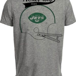 New York Jets Retro Football Helmet 1965 Artwork Heather Gray Sublimated T-Shirt