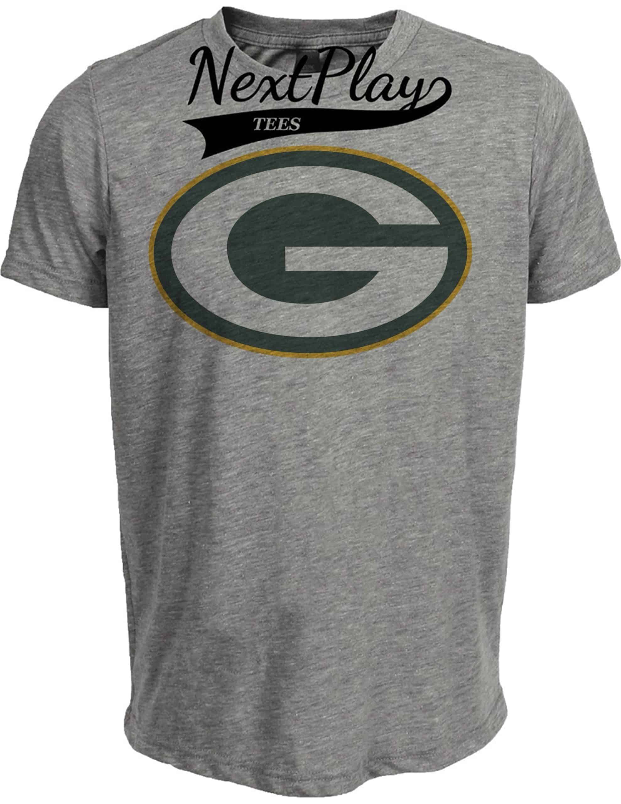 Green Bay Packers Retro Football 1980 Artwork Heather Gray Sublimated T-Shirt