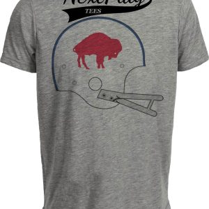 Buffalo Bills Retro Football Helmet 1965 Artwork Heather Gray Sublimated T-Shirt