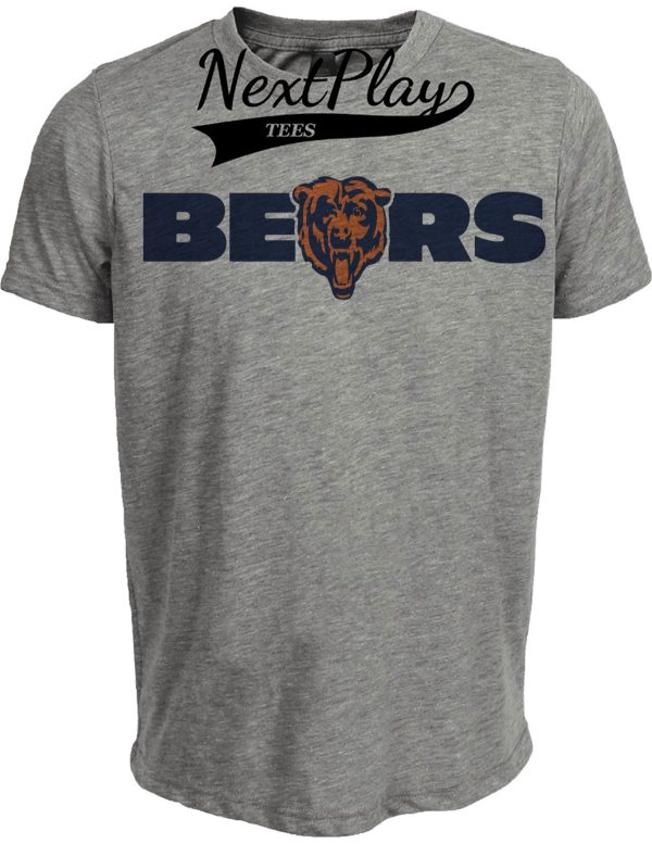 Chicago Bears Retro Football 1982 Artwork Heather Gray Sublimated T-Shirt