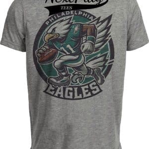 Philadelphia Eagles Exclusive Retro Football Circle Artwork Heather Gray Sublimated T-Shirt