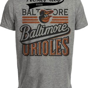 Baltimore Orioles Exclusive Retro Baseball Team Artwork Heather Gray Sublimated T-Shirt