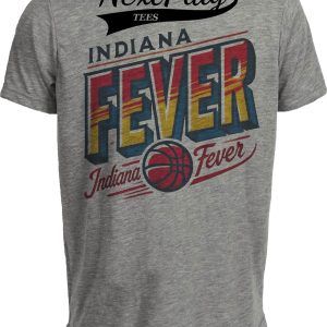 Indiana Fever Exclusive Retro Basketball Artwork Heather Gray Sublimated T-Shirt