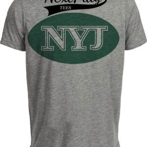 New York Jets Retro Football 1993 Artwork Heather Gray Sublimated T-Shirt