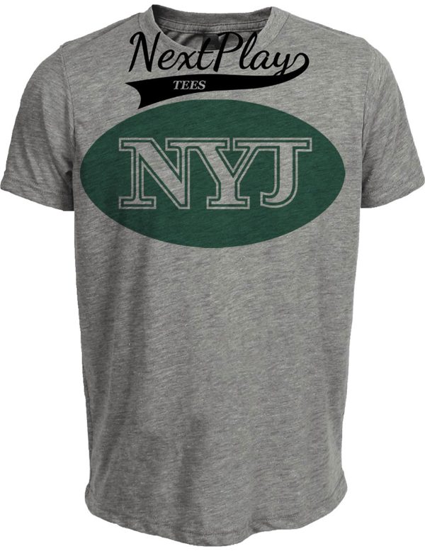 New York Jets Retro Football 1993 Artwork Heather Gray Sublimated T-Shirt