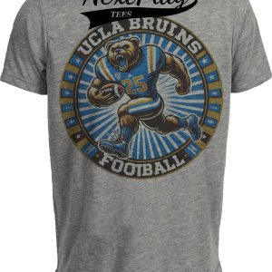 UCLA Bruins Exclusive Retro Football Circle Artwork Heather Gray Sublimated T-Shirt